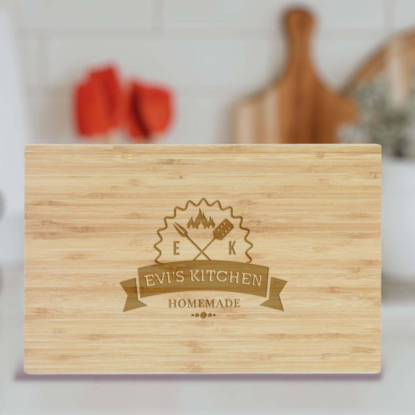 Bamboo cutting board with name AC20061-A1