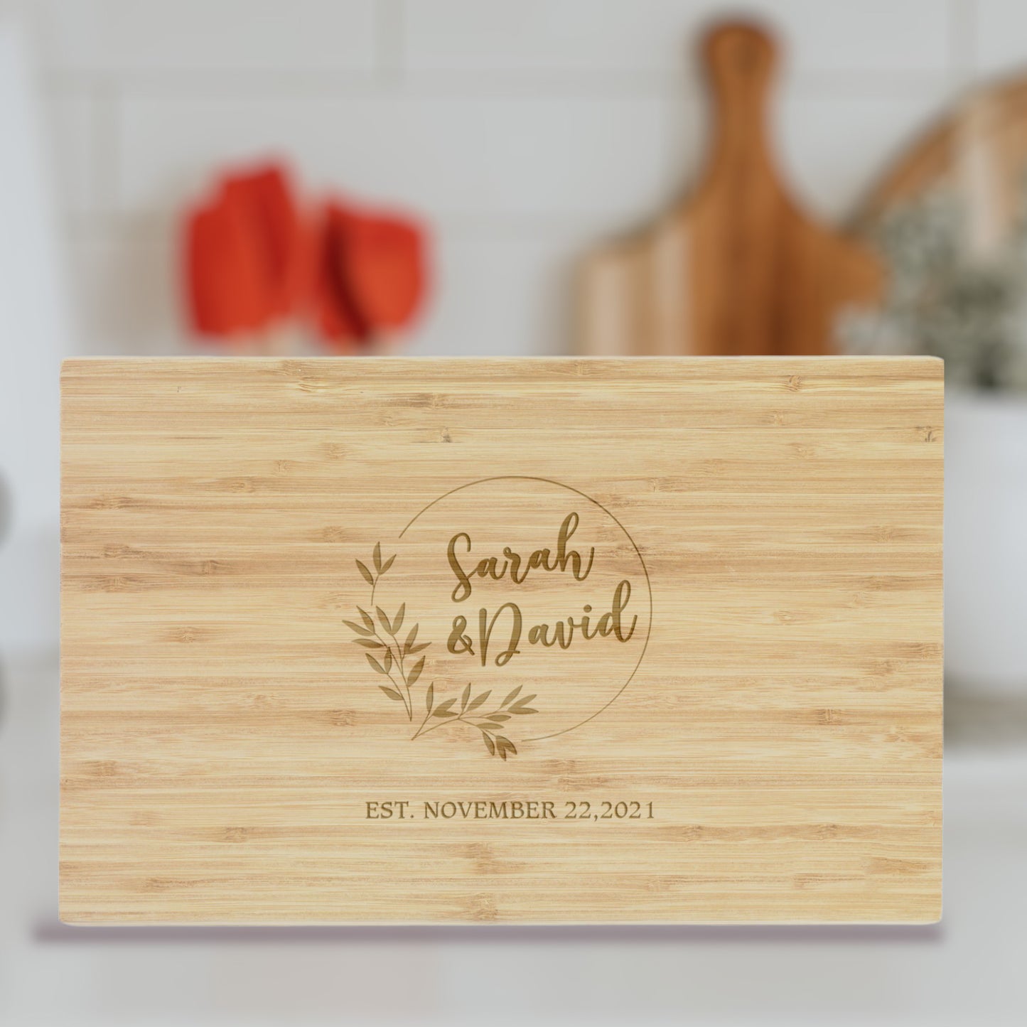 Bamboo cutting board with name AC20061-A1