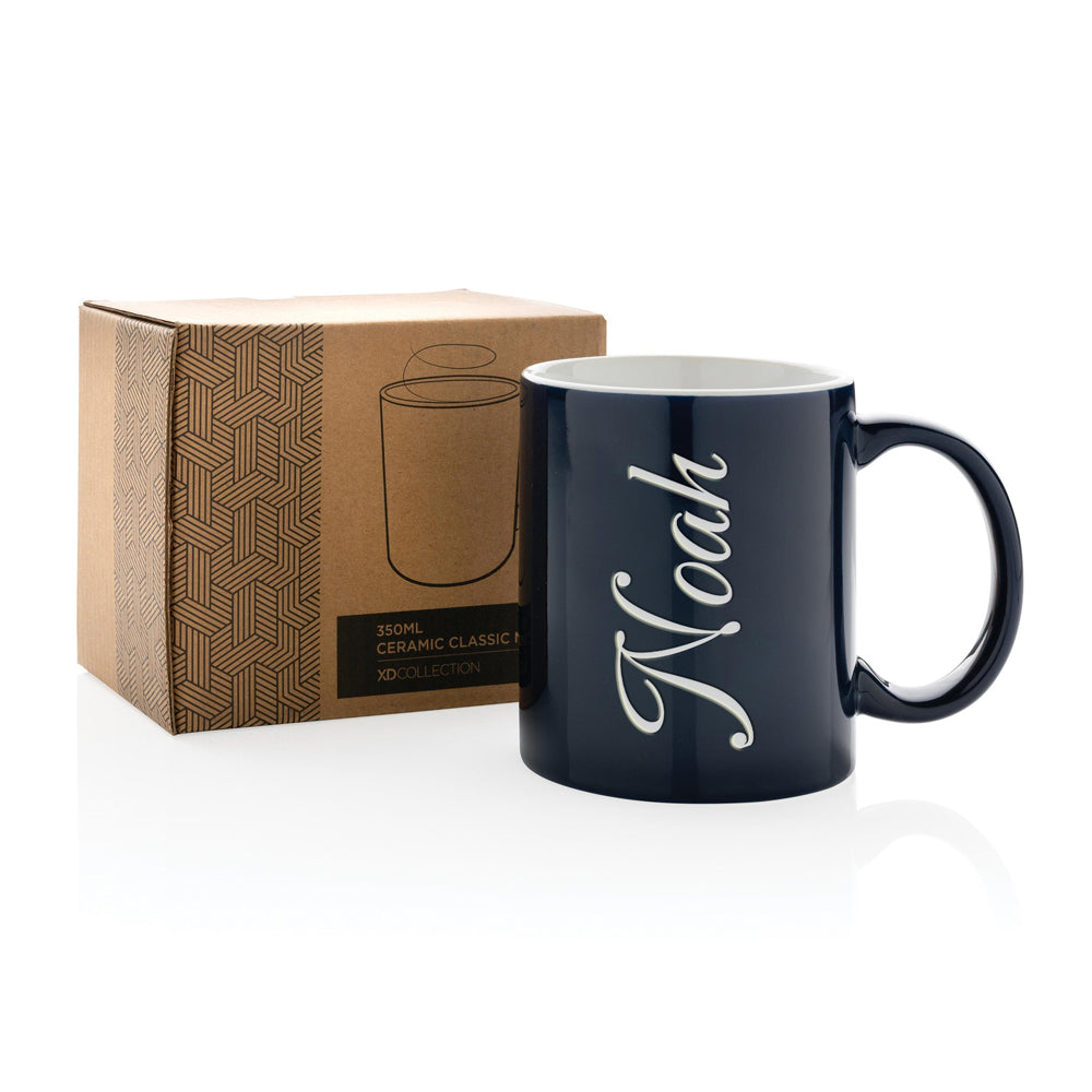 Ceramic classic mug with text 2 - dark blue
