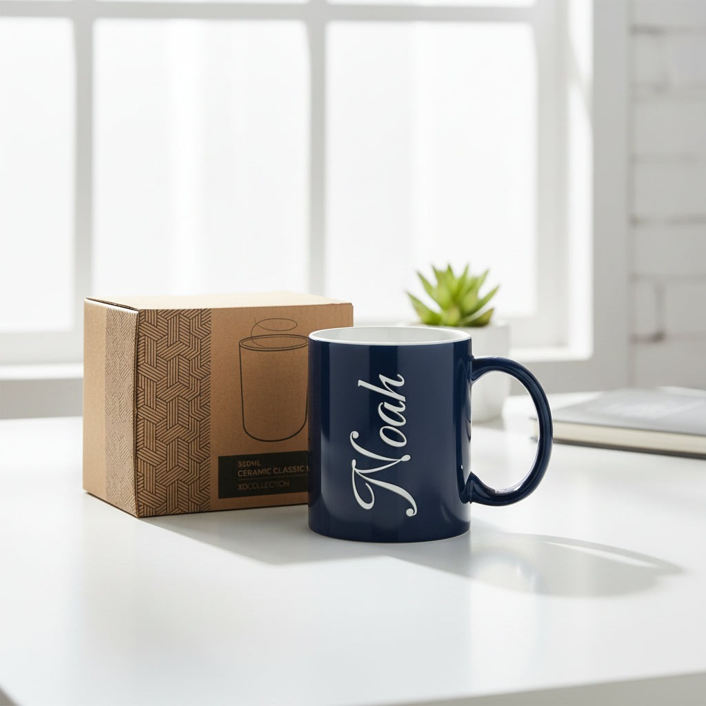 Ceramic classic mug with text 2 - dark blue