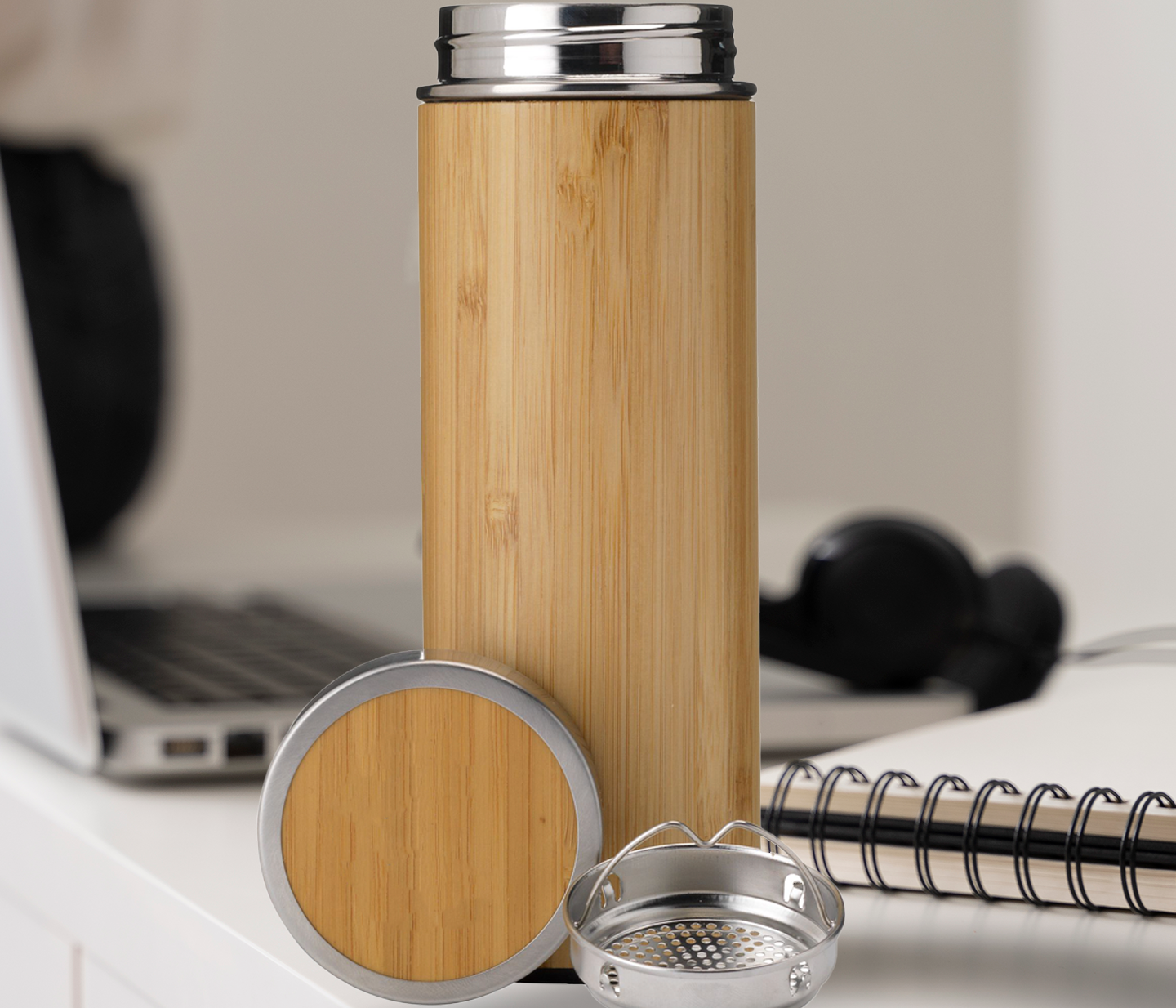 360 ml bamboo thermos flask/thermos cup with text