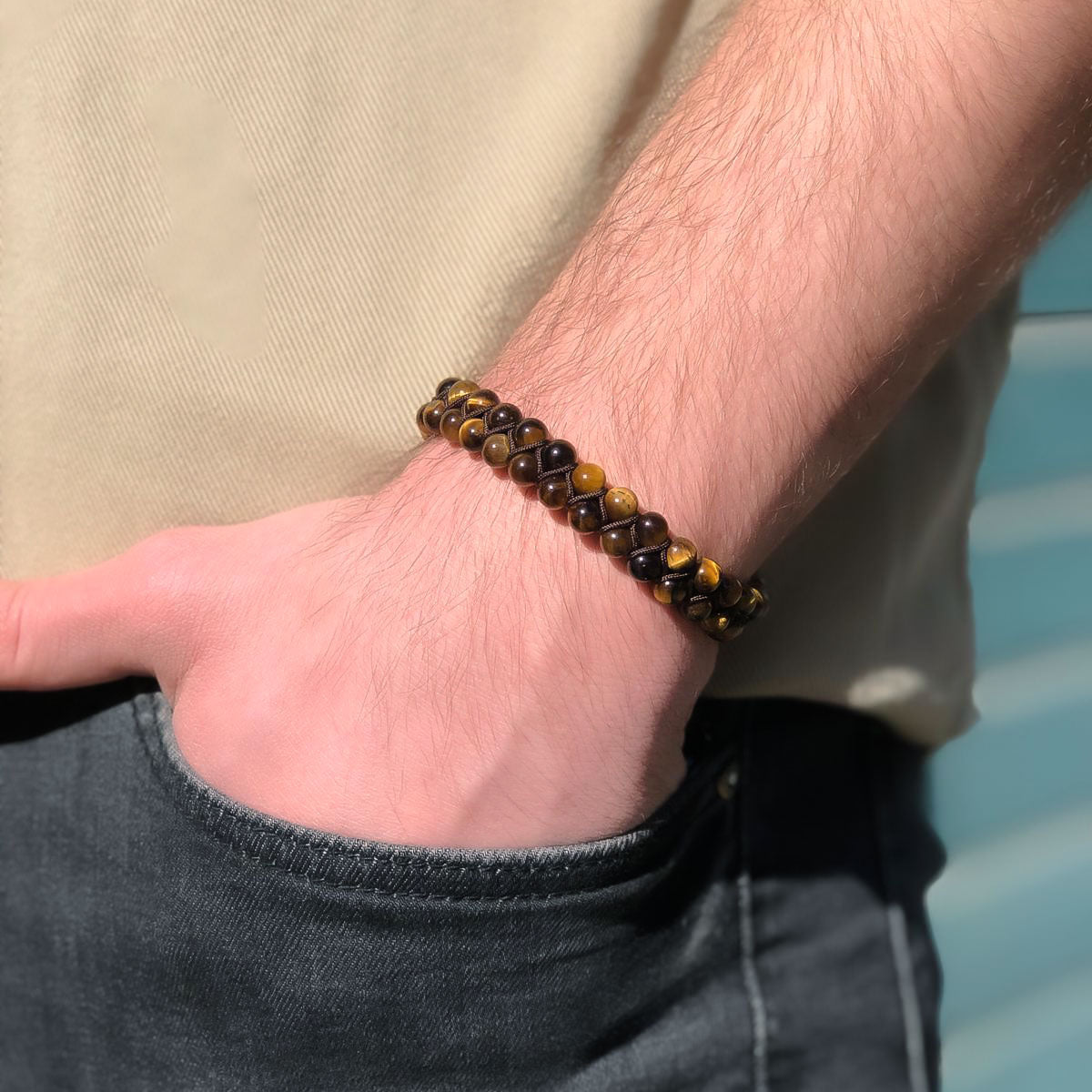 By LYDIAN Men Bracelet Tiger Eye ARLB2103