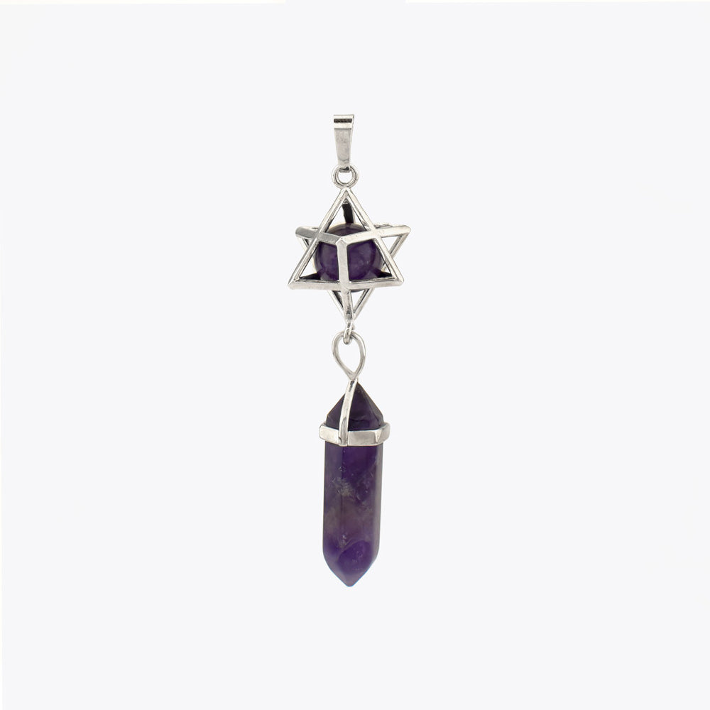 Amethyst pendant with chain