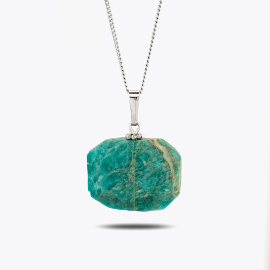 Amazonite pendant with chain