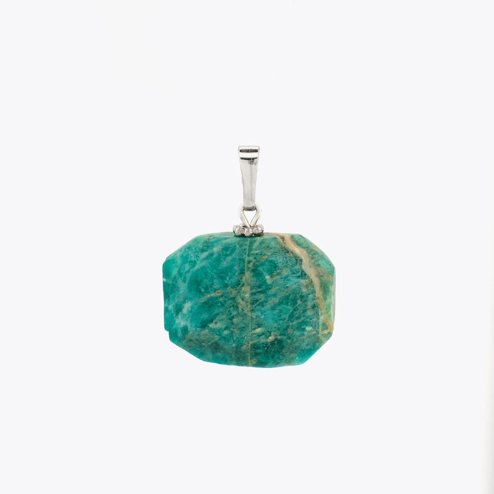 Amazonite pendant with chain