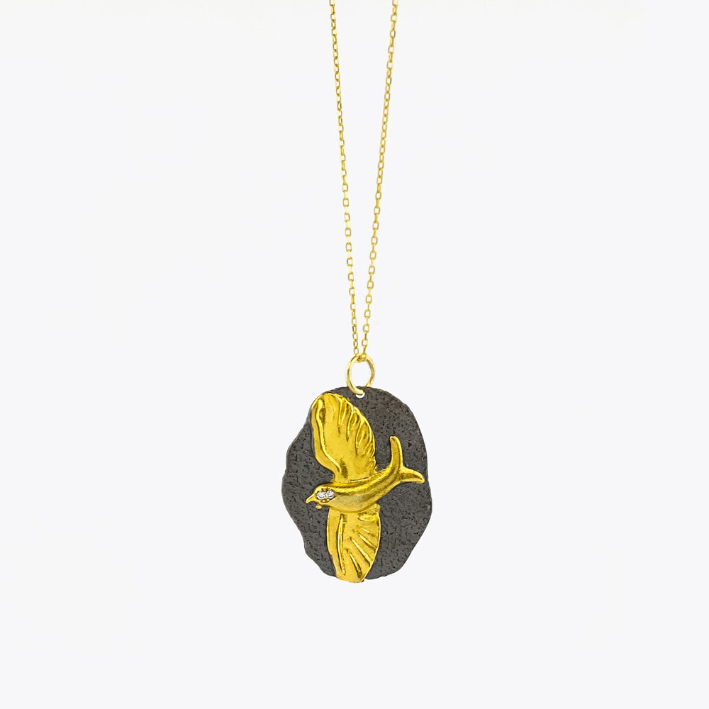 Silver Necklace With Pendant BIRD BLAR032