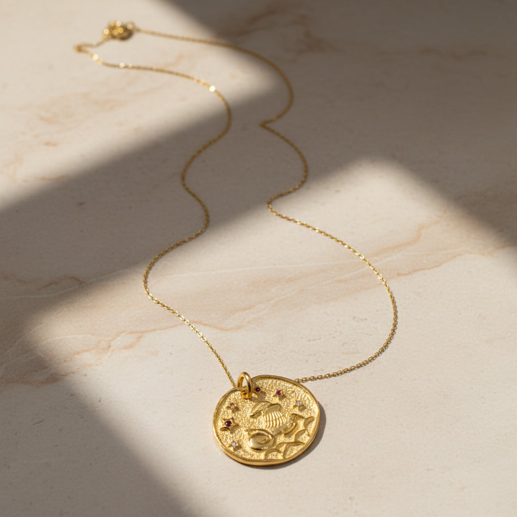 Aries zodiac sign pendant with chain BLAR036