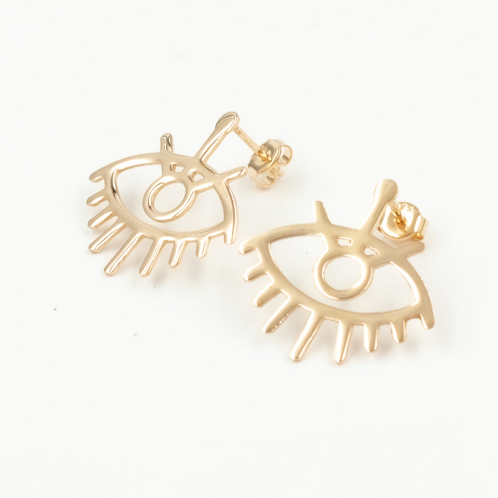 Silver earrings eye BLAR056