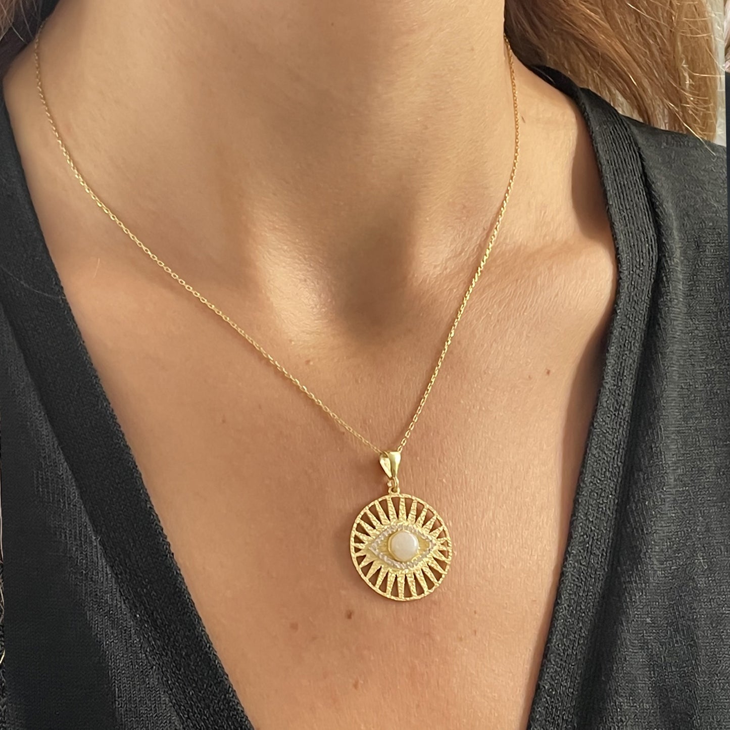 Sun with Eye Medallion - necklace