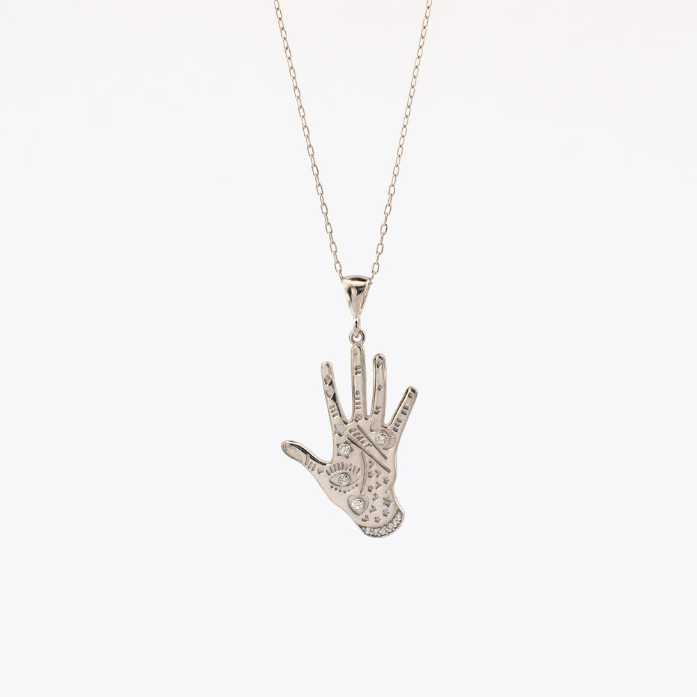 Lucky Eye - Hand Necklace With Pendant