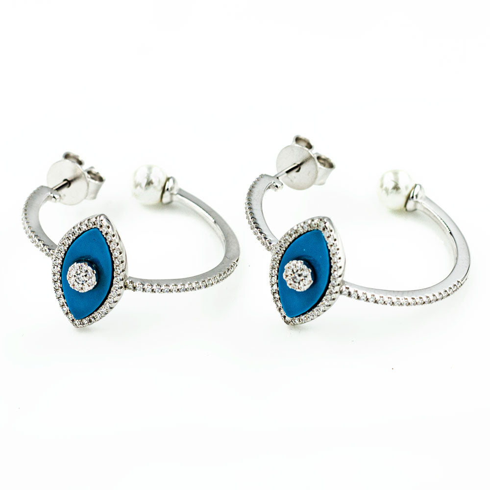 Silver eye earrings BLDS058