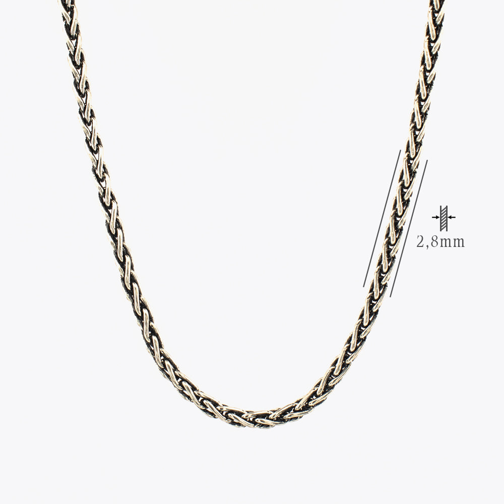 Woven Chain 2.8 mm 925 Silver BLMN001