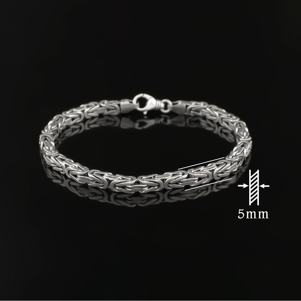 Silver men's bracelet king link BLMN003-B