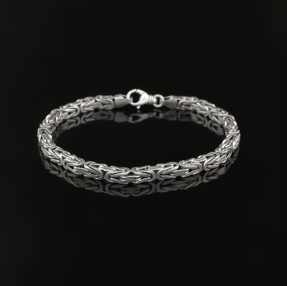 Silver men's bracelet king link BLMN003-B