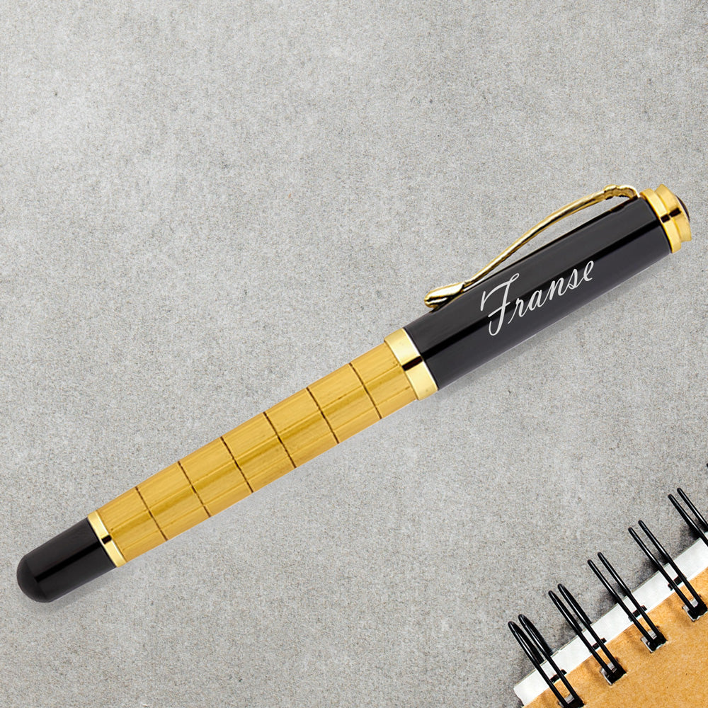 Personalized Rollerball Pen Writing Set with Engraved Wooden Box BLP1214-R