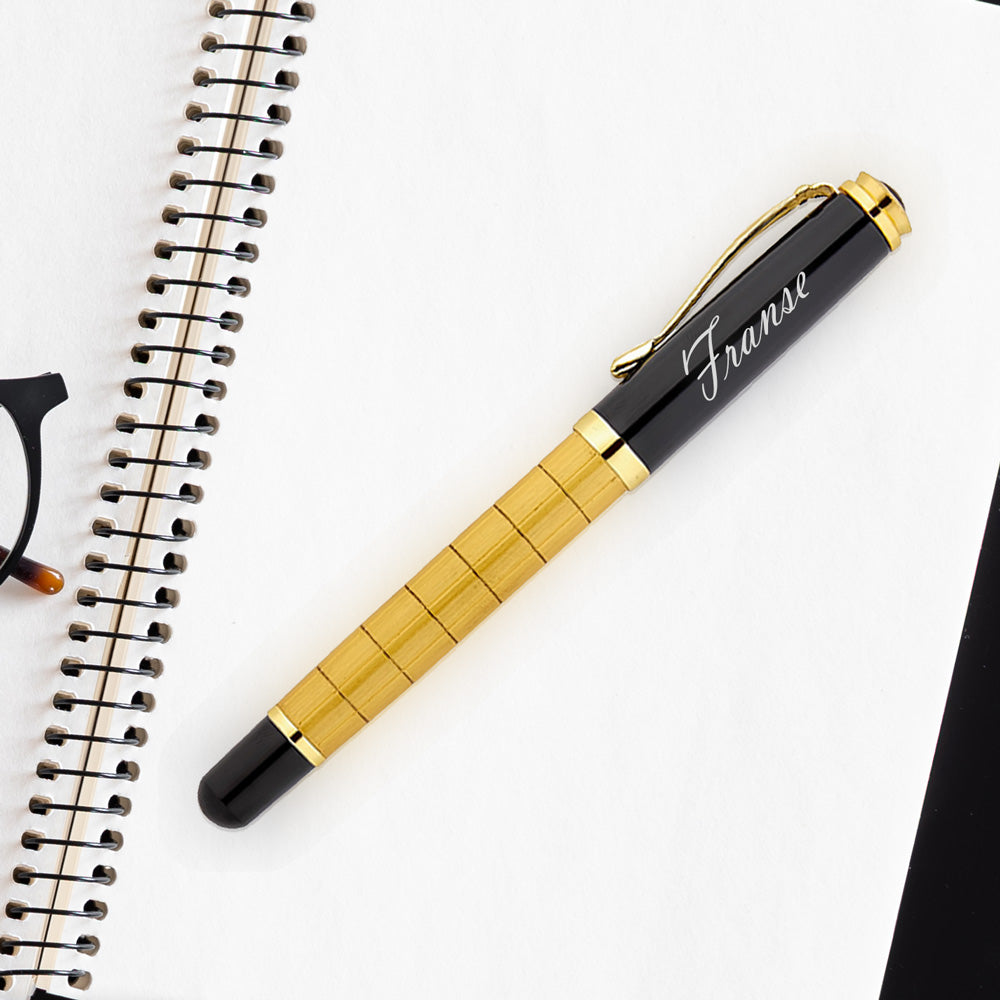 Personalized Rollerball Pen Writing Set with Engraved Wooden Box BLP1214-R