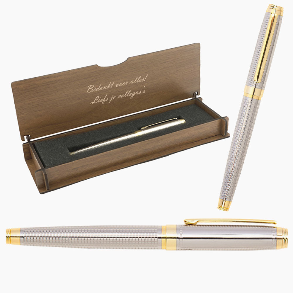 Personalized Rollerball Pen - With Engraved Wooden Box