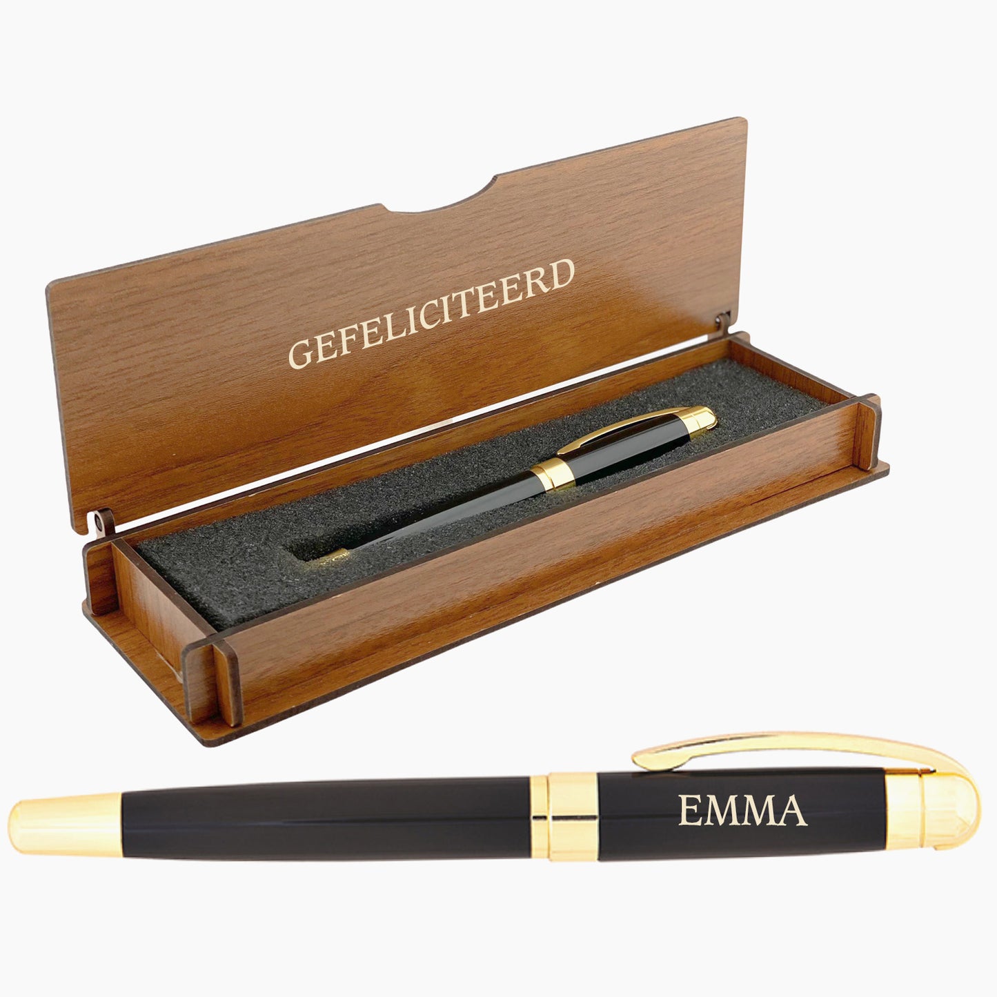 Personalized Pen Set - Writing Set with Engraved Wooden Box