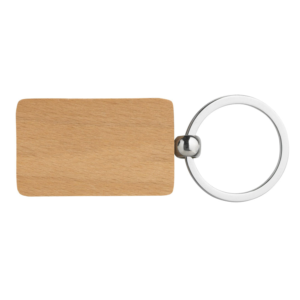 WoodKey Rectangle - key ring with engraving - H