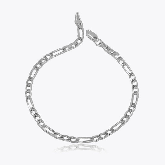 925 Sterling Silver Figaro Chain Bracelet 4mm BLVB001