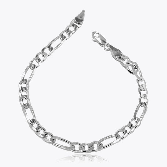 925 Sterling Silver Figaro Chain Bracelet BLVB002