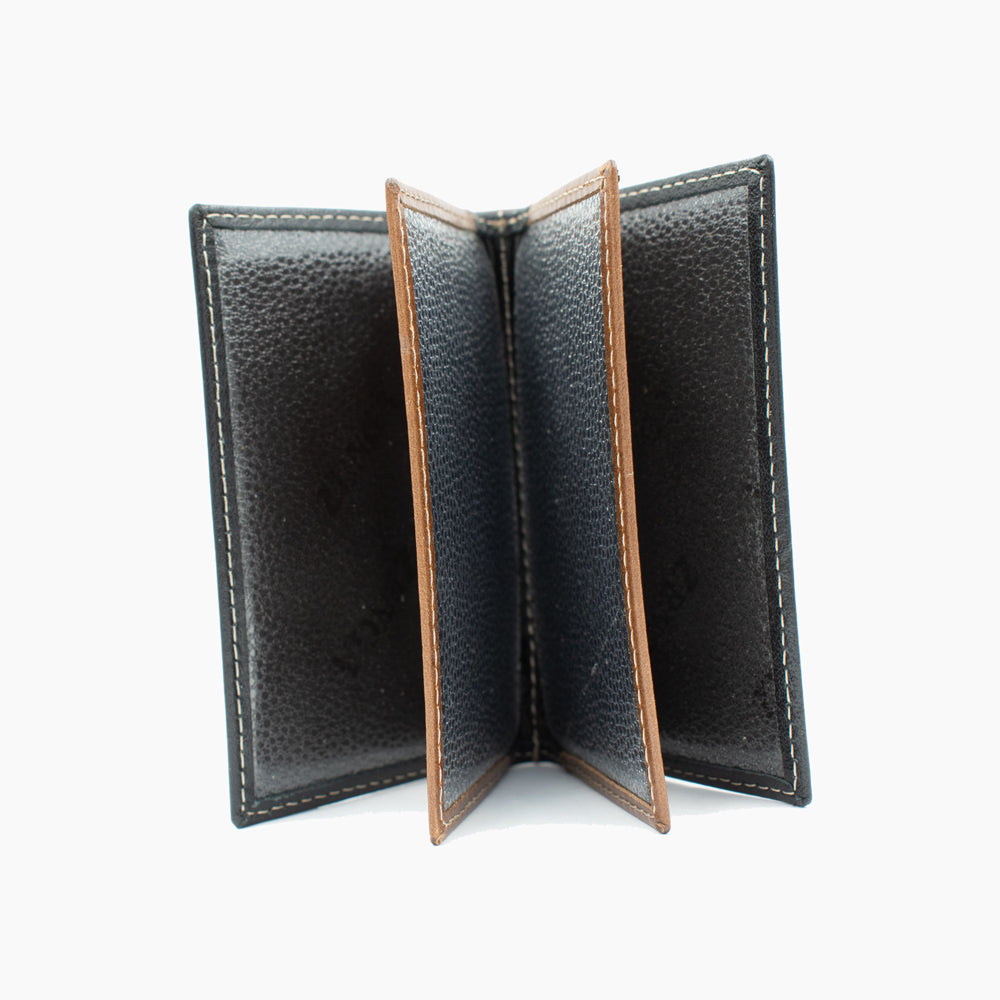 Black and Brown Leather Cardholder BLW022-4