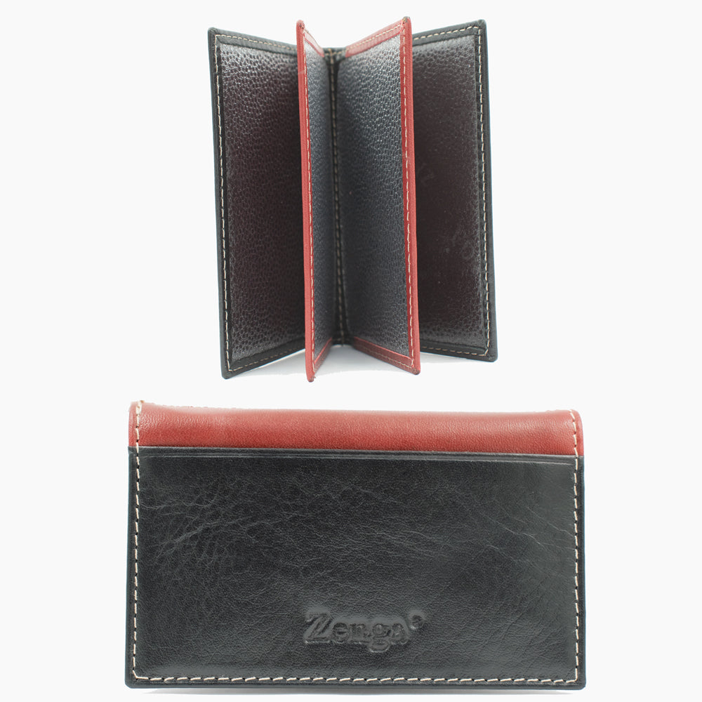 Black and Red Leather Cardholder BLW022-51