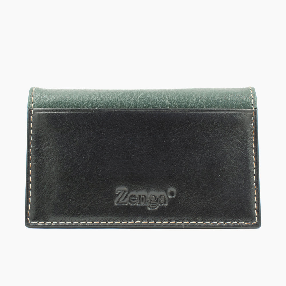 Black and Green Leather Cardholder BLW022-61