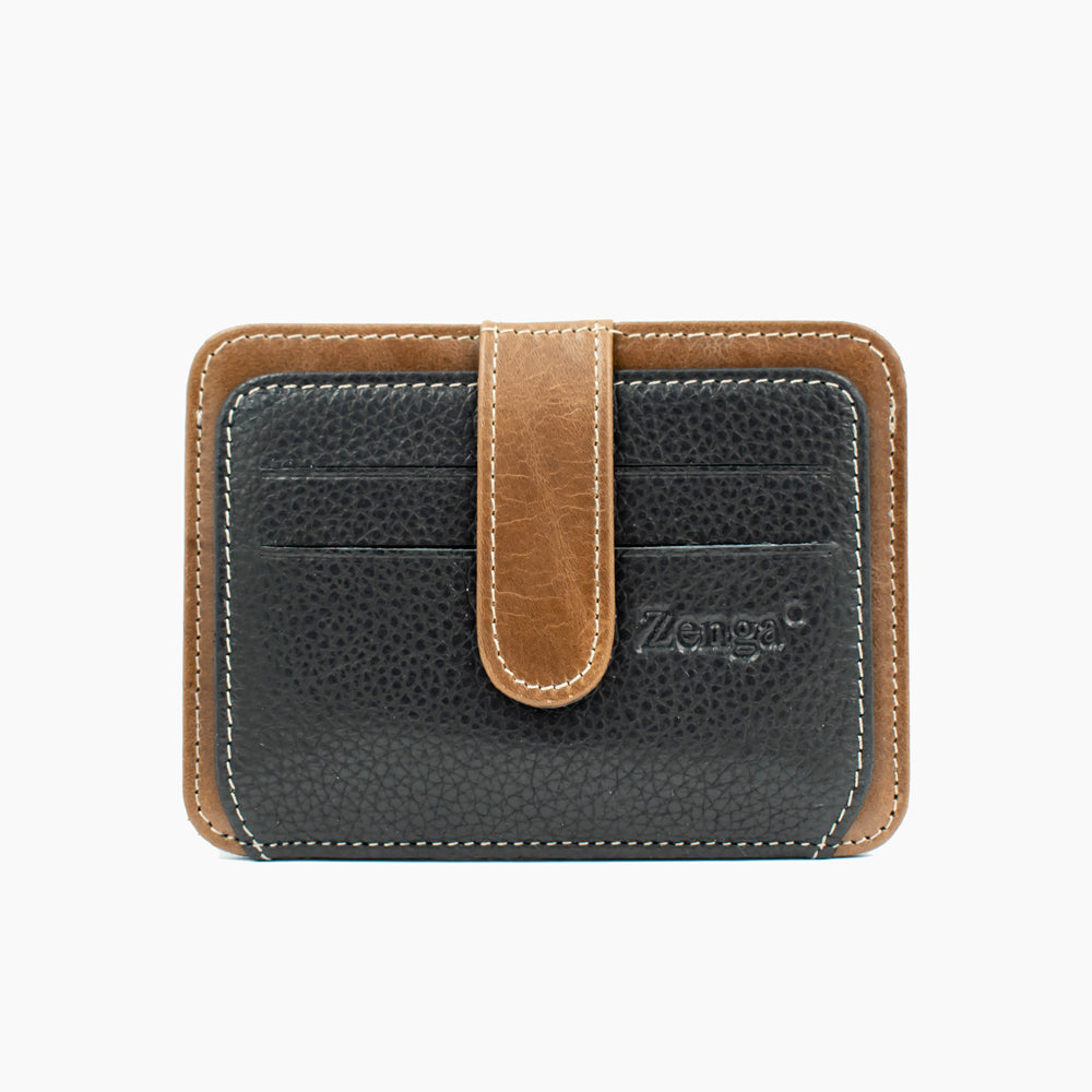 Black and Brown Leather Card Holder 024-04