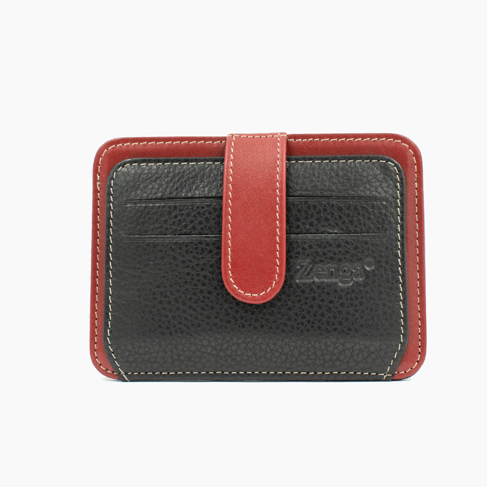 Black and Red Leather Cardholder 024-51