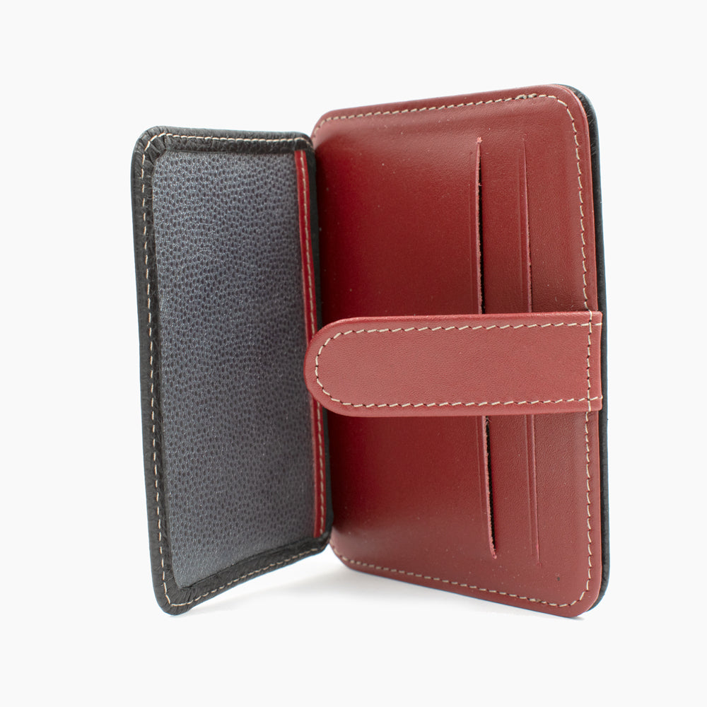 Black and Red Leather Cardholder 024-51