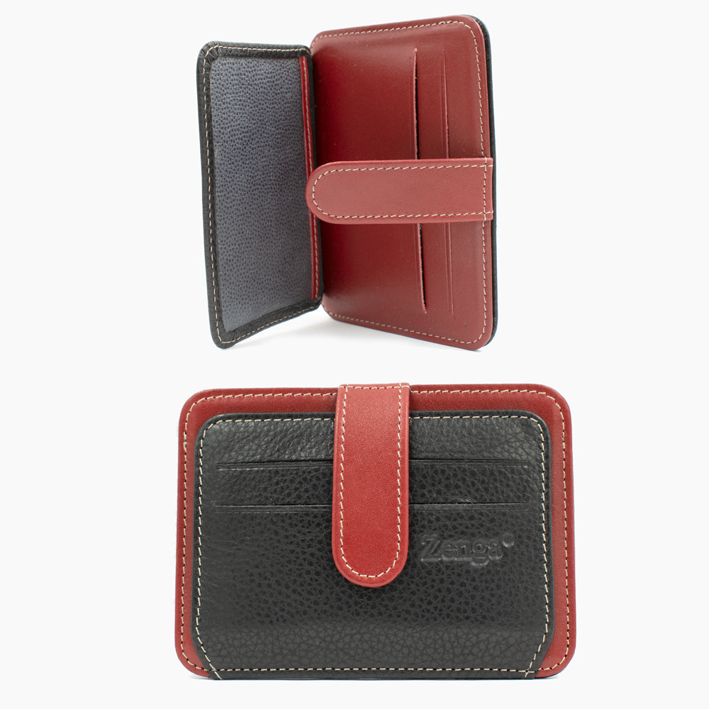 Black and Red Leather Cardholder 024-51