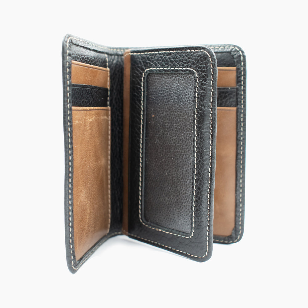 Brown and Black Leather Cardholder 3304