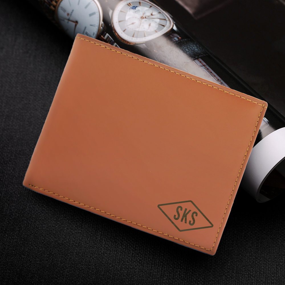 Brown Leather Wallet with text 256T engraving