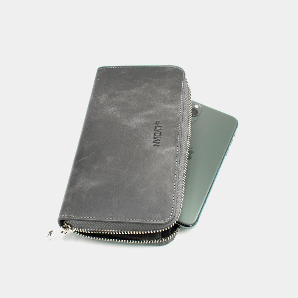 Smartphone Leather Wallet Gray BLW3034-G