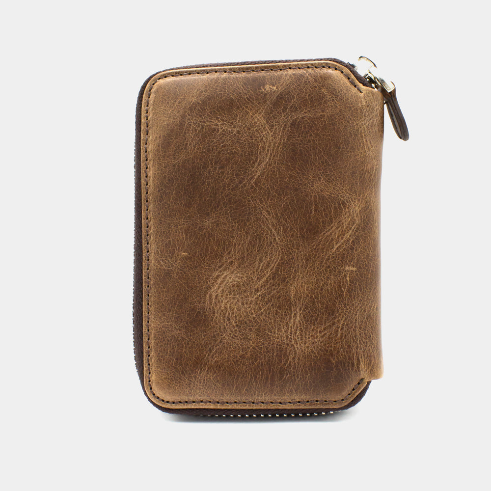 Brown Leather Wallet with Zipper BLW796-GK