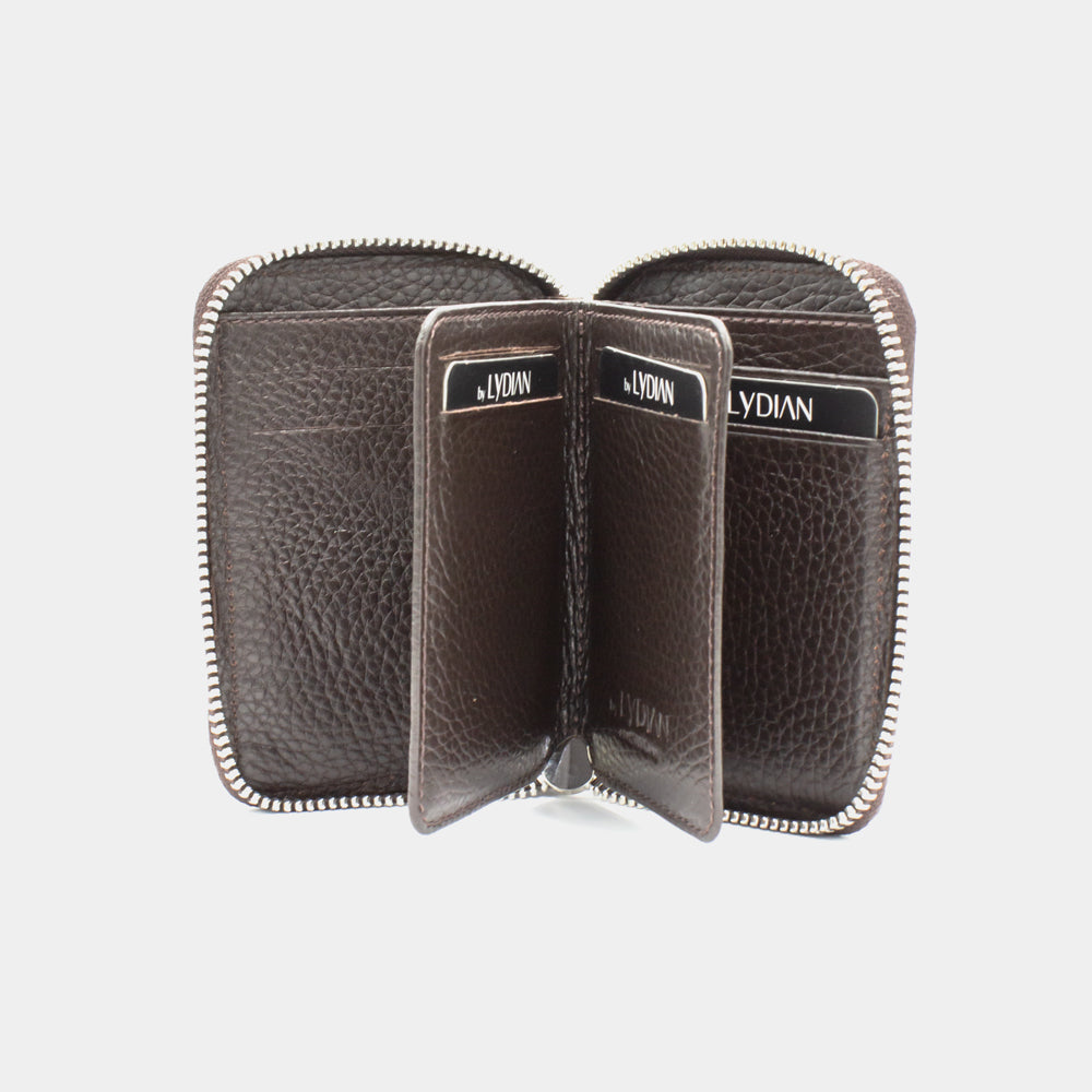 Brown Leather Wallet with Zipper BLW796-K
