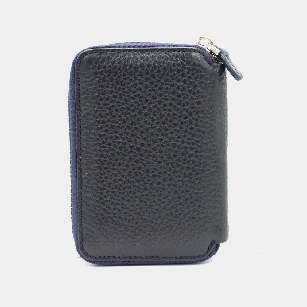 Dark Blue Leather Wallet with Zipper BLW796-L