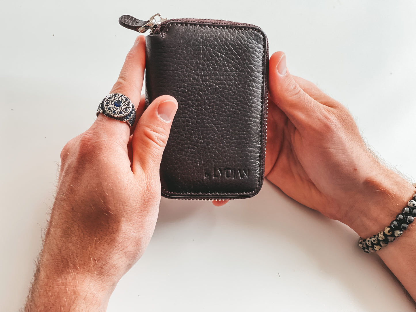 Brown Leather Wallet with Zipper BLW796-K