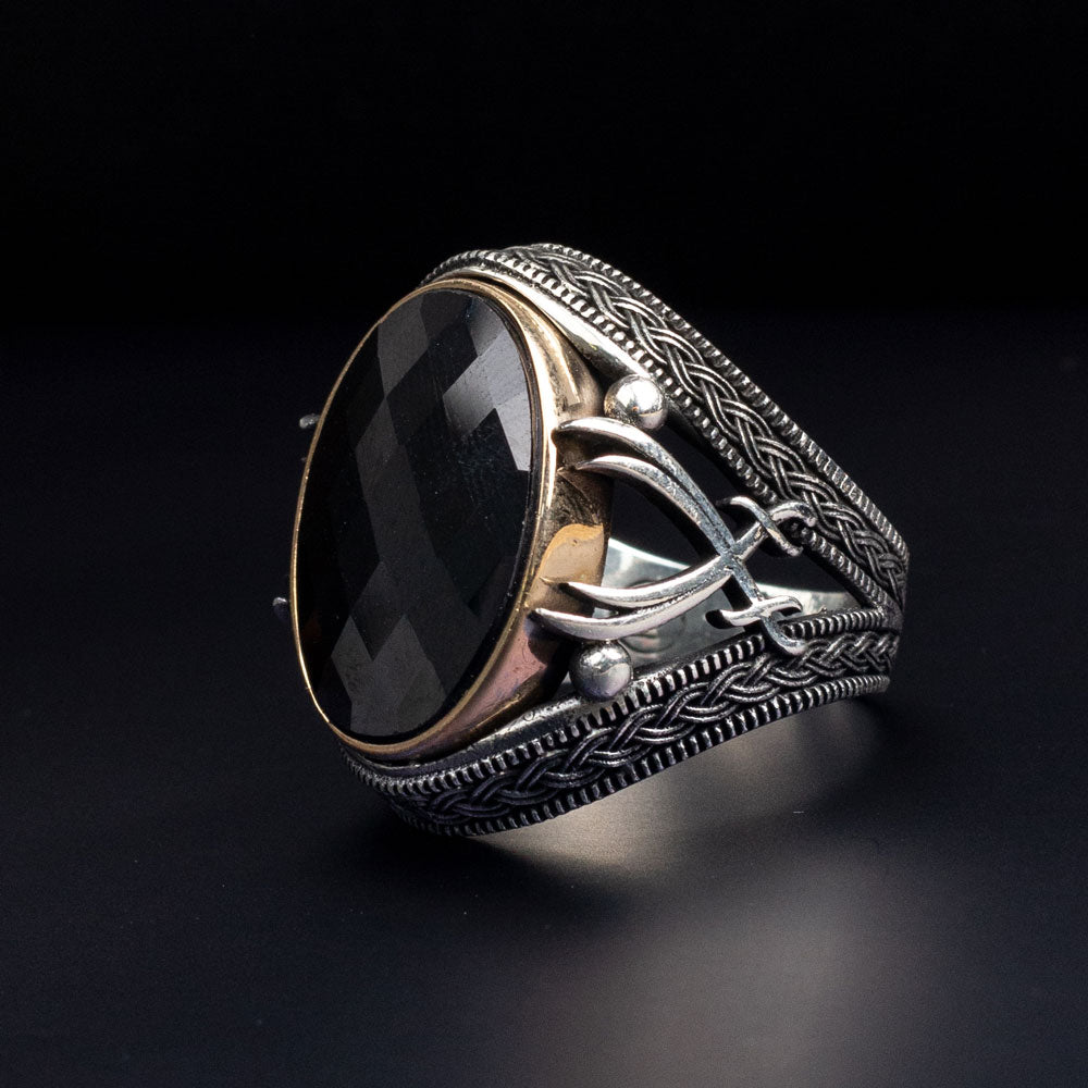 925 Silver Men's Ring With Onyx Stone LMR163