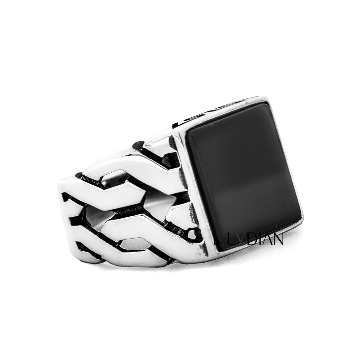 925 Silver Men's Ring With Onyx Stone LMR230