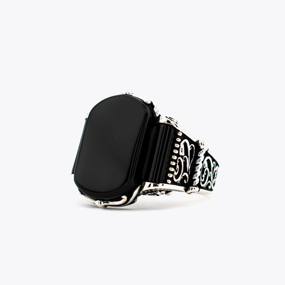 925 Silver Men's Ring With Onyx Stone ORTBL176