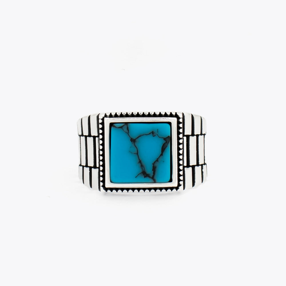 925 Silver Men's Ring With Turquoise Stone ORTBL191