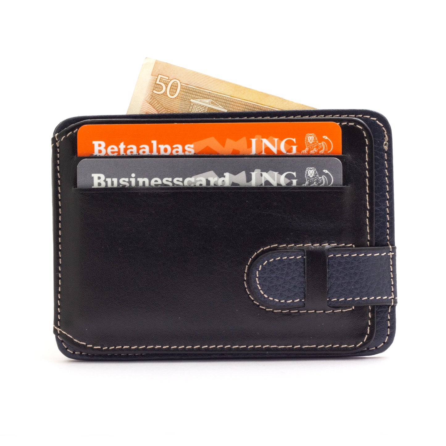 Personalized Leather Card Holder, USB Lighter & Blue Pen Gift Set