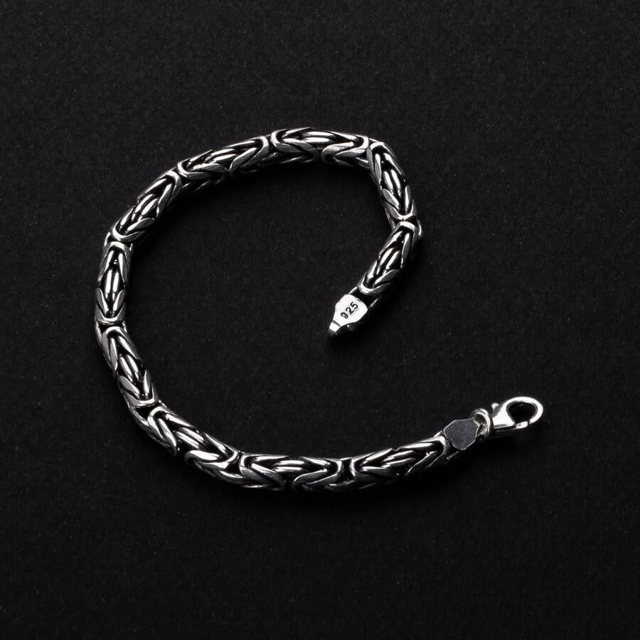 925 Sterling Silver King's Link Bracelet (5mm-21cm)