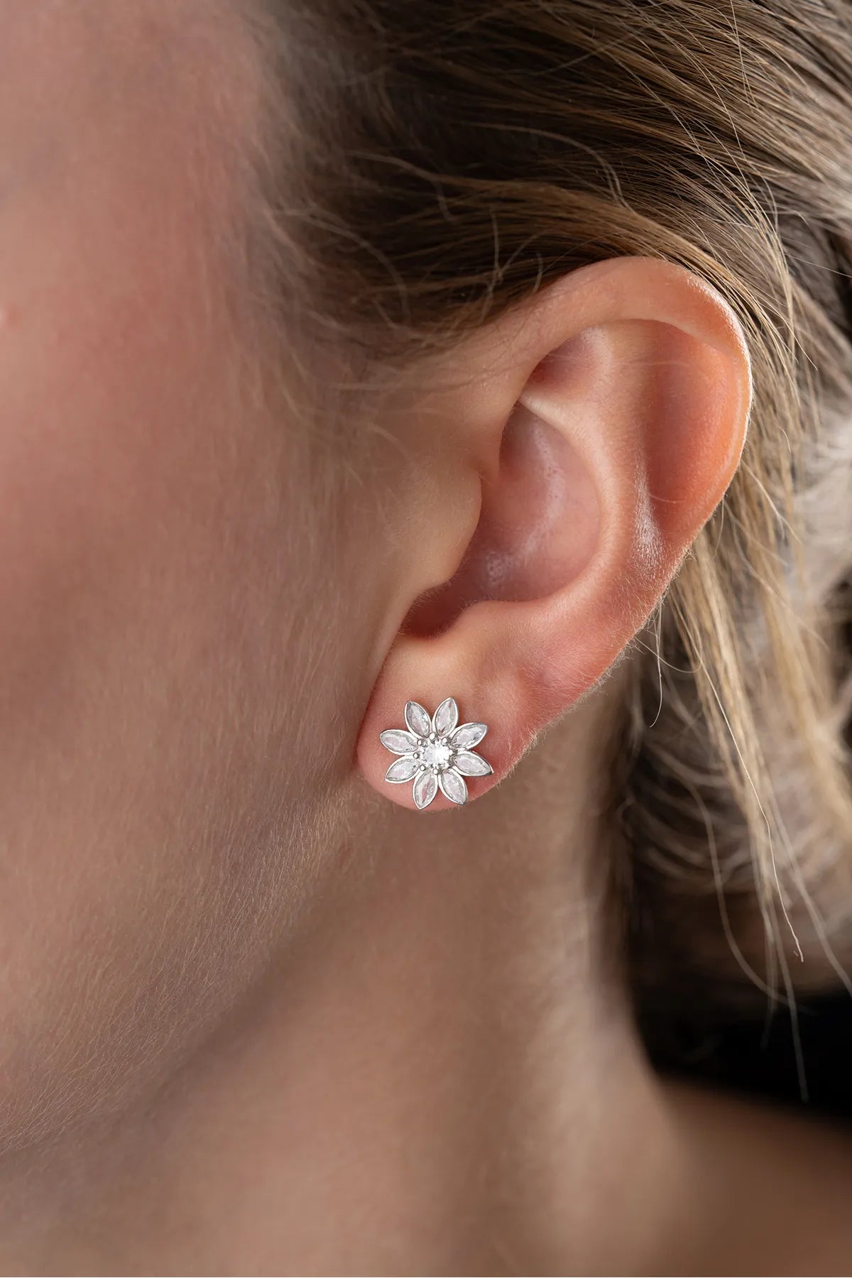 Lotus Shine Earrings - 925 Silver
