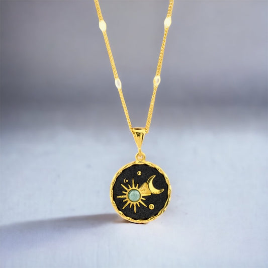 Medallion - Sun Moon and Stars necklace pendant