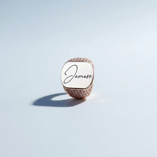 925 Sterling Silver Men's Ring with Own Name Engraving -1