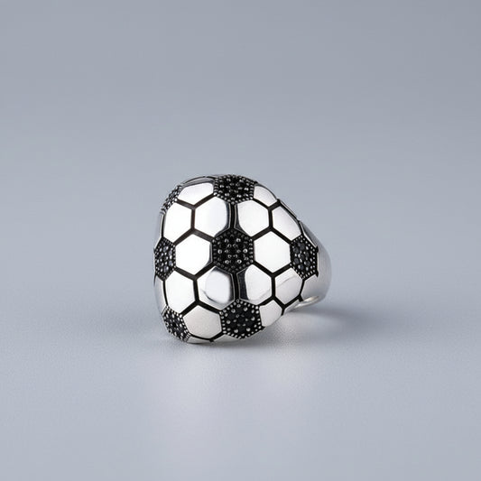 925 Sterling silver football men's ring