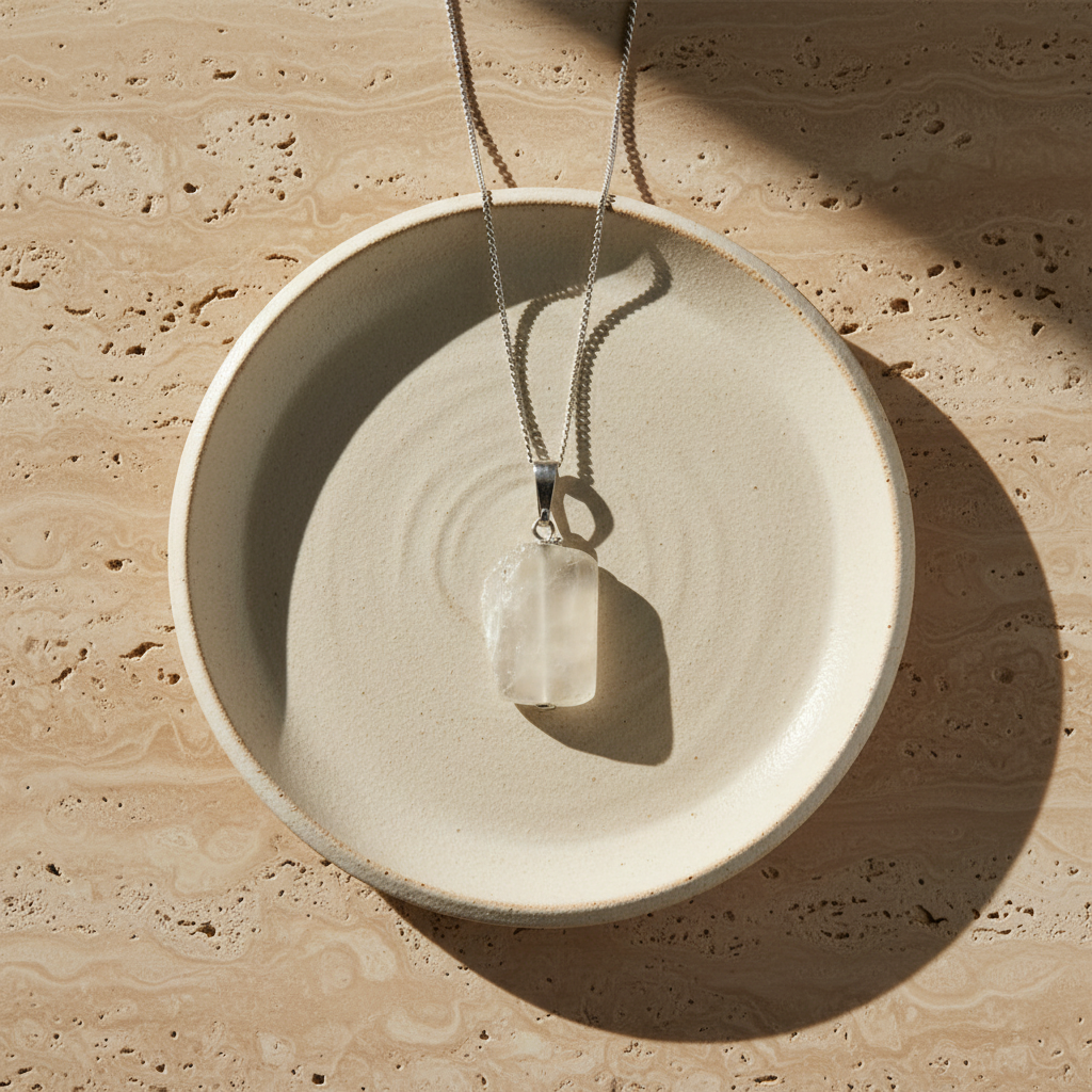Moonstone pendant with chain